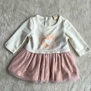 Rose gold and pink sequin dress